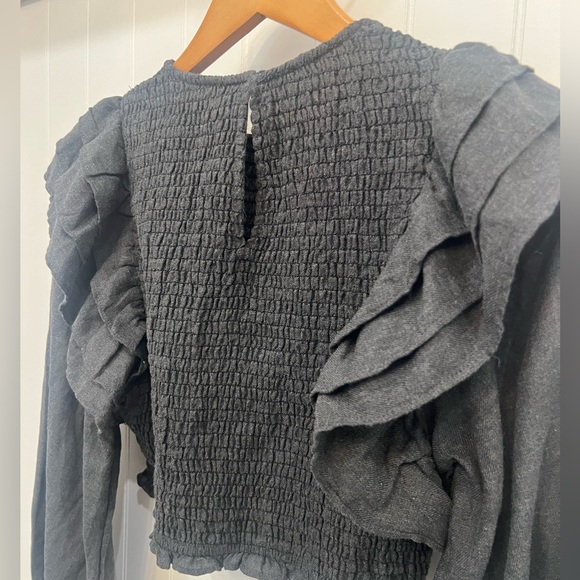 Zara Ruffle Shirred Crop Top - Picture 4 of 4